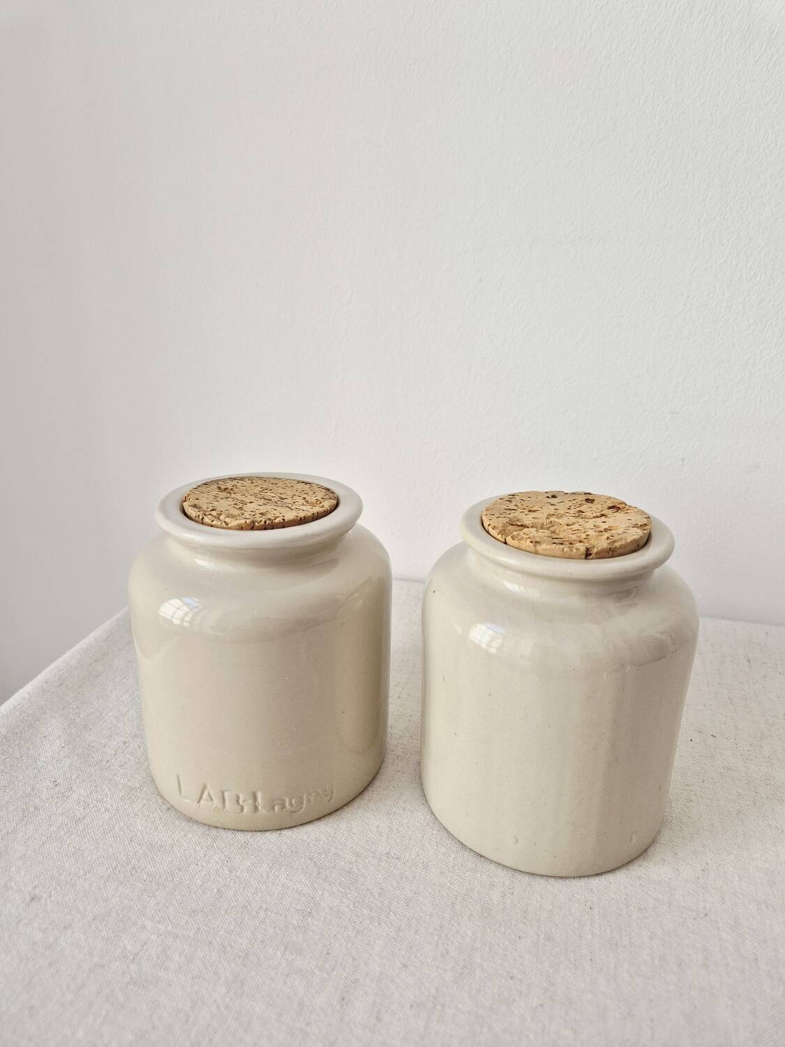 Set of 2 stoneware pots/vase - Lab Lagny Vintage