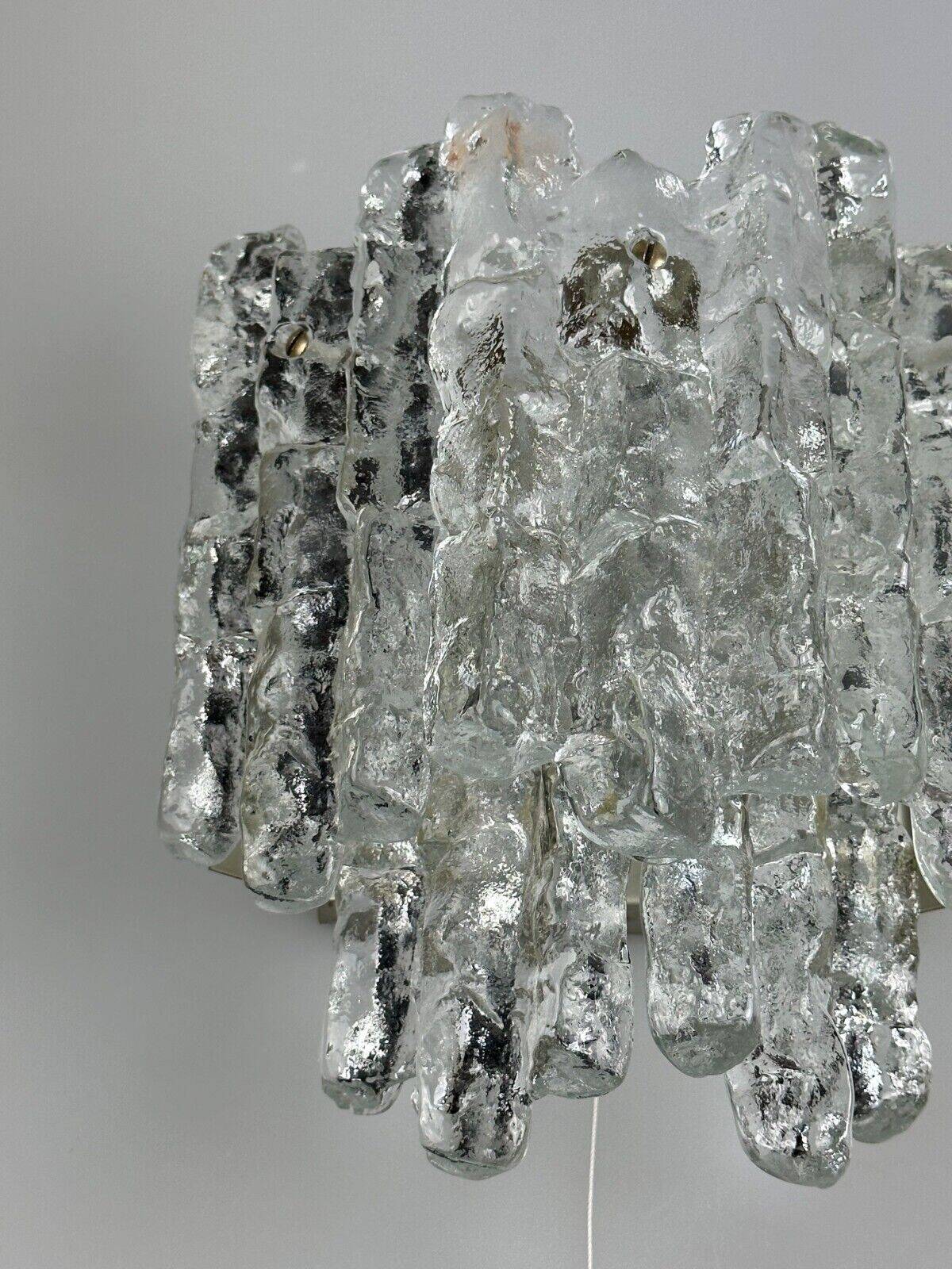 60s 70s wall lamp J.T. Kalmar Austria Ice Glass Wall Sconce Space Age