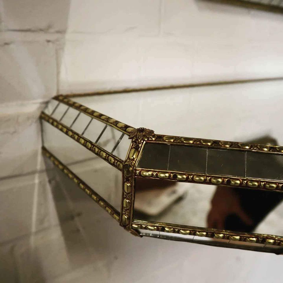 Vintage Spanish mosaic mirror with console, 59x85 cm