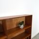Deens teak vakkenkast met lades en hoge poten, vintage wandkast