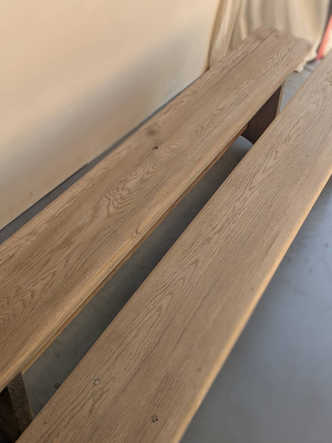Large solid wood farmhouse benches