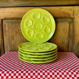 Anise green oyster plates Niderviller 1960
