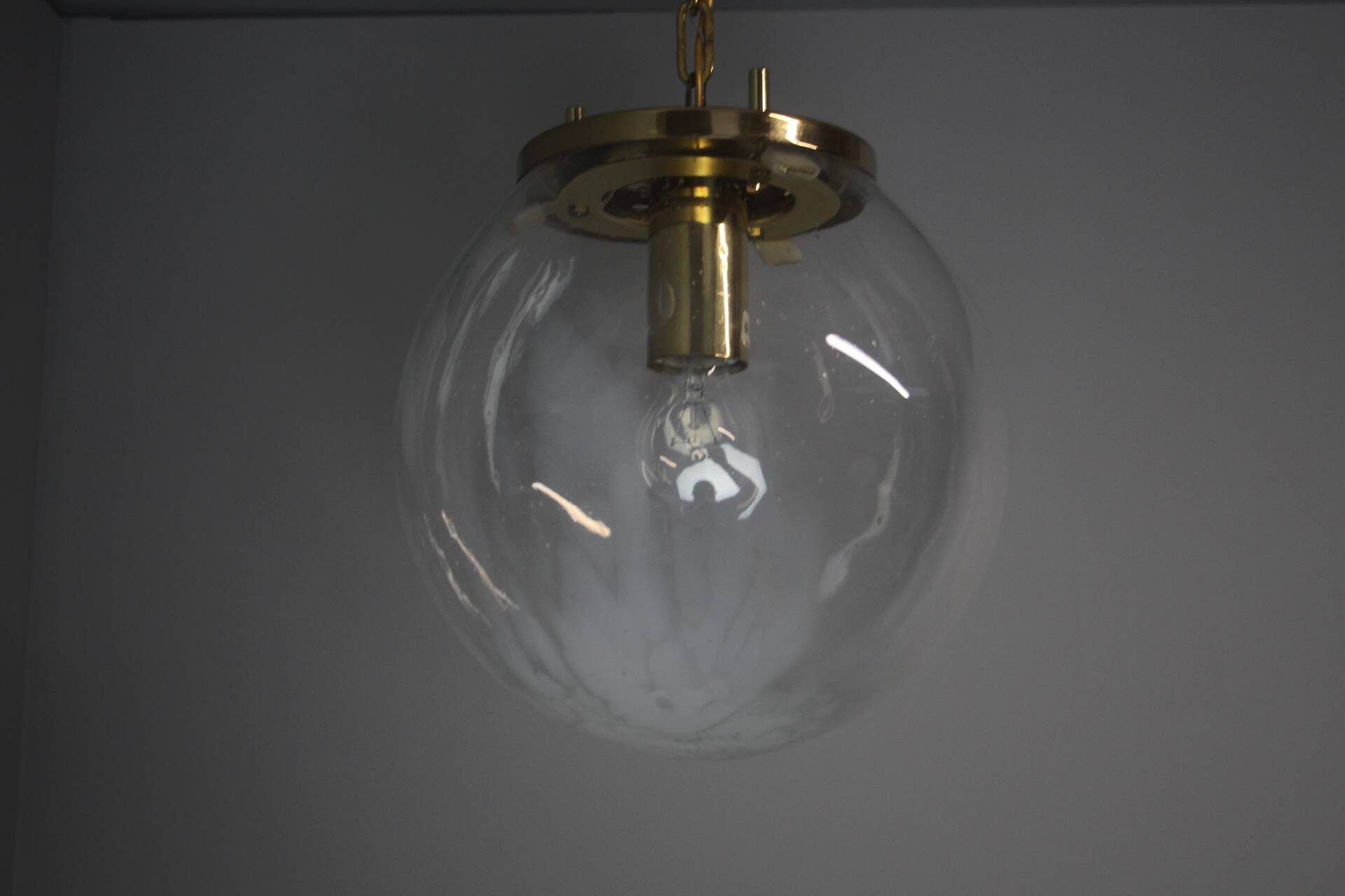 Vintage glass pendant light, Kamenický Šenov, 1970s.