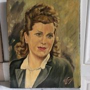 Oil portrait of a woman, 50/60's