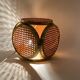 Ensemble de 2 lampes régence hollywoodiennes en laiton et paille viennoise, Italie 60's / 70's