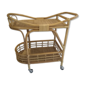 Vintage rattan serving table 1970