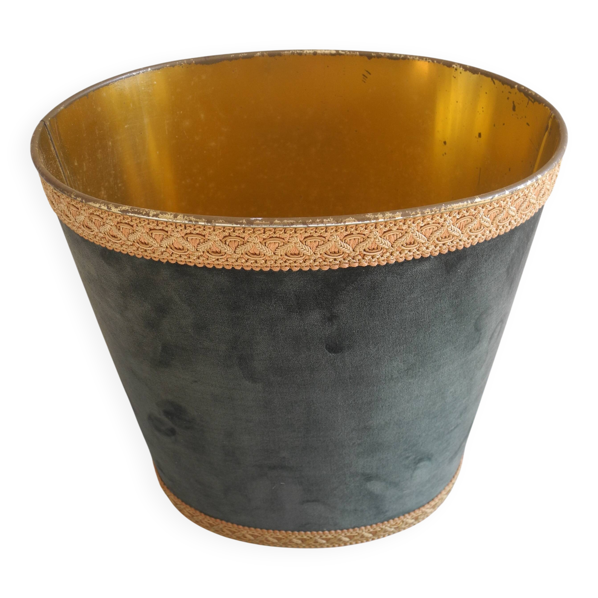 vintage velvet waste paper basket Massilly