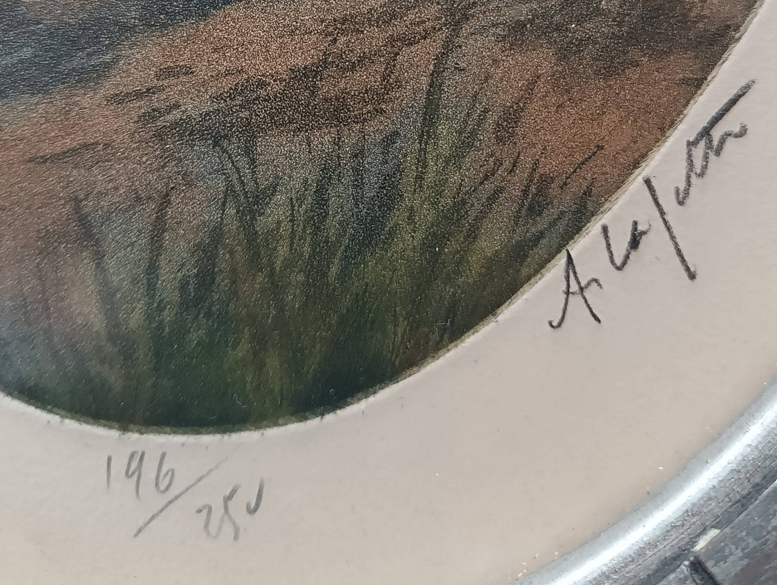 Pair of color lithographed landscape paintings