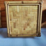 Pair of rattan bedside tables