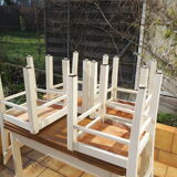 Table with two Italian extensions and 4 chairs