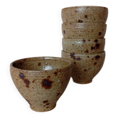 5 stoneware tea bowls