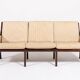 Canapé 3 places par Ole Wanscher pour P. Jeppensen, Danemark années 1960