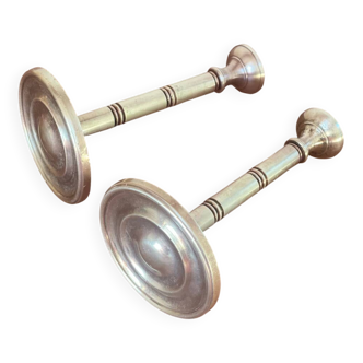 2 golden brass curtain tiebacks