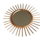 Golden metal sun mirror, 1950s 4àcm