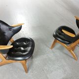 Chair cocktail Danish of Carl Edward Matthes Scandinavian vintage 50-60 years