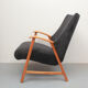 1950s armchair in anthracite velour, completly restored
