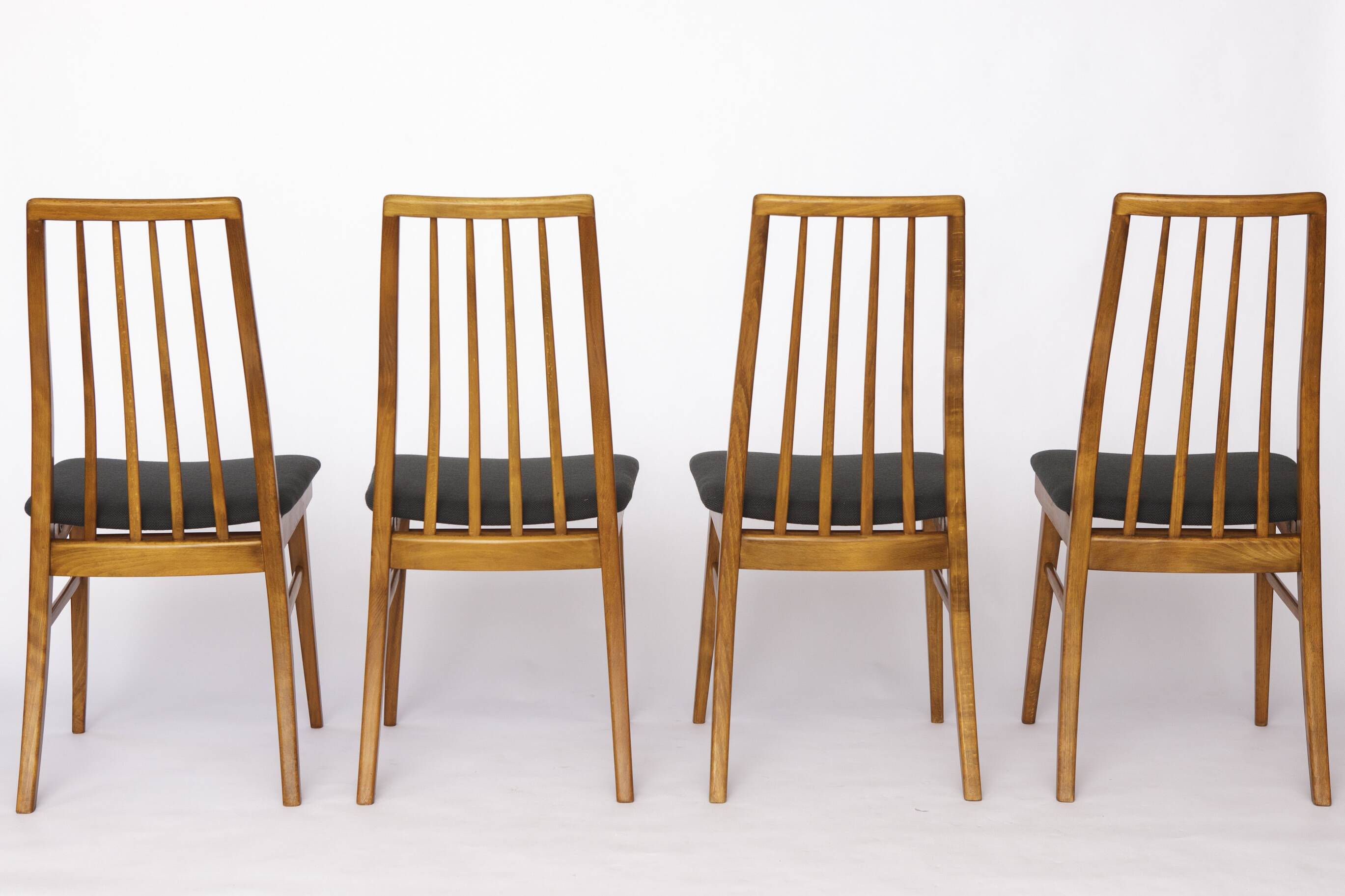 Set of 4 Vintage German Dining Chairs – 1960s/1970s Mid Century Beechwood C