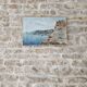 Set of 2 Oil Paintings on Canvas Marine Cliffs Signed R Faucheux 19