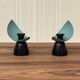 Pair of metal candlesticks scandinavian design 1950.