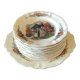 Service of 12 dessert plates and its serving dish - Obernai - Sarreguemines - Henry Loux