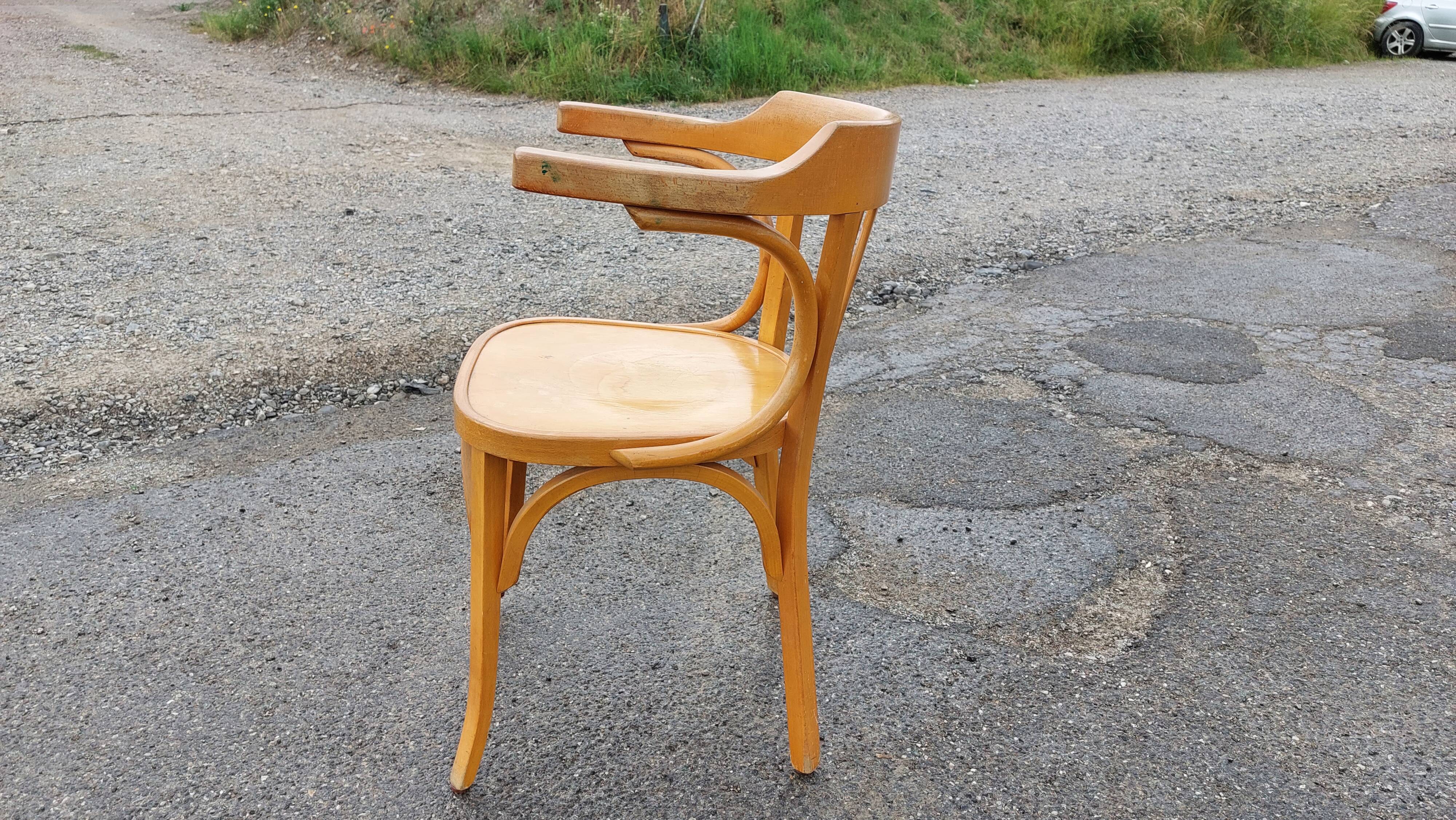 Baumann armchair N°21 in blond beech - 60s