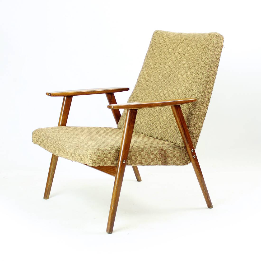 Midcentury Easy Chair In Oak, Czechoslovakia 1960s
