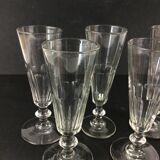 Suite of 6 champagne flutes in old glass