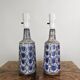 Marianne Starck. Set of 2 table lamps Bornholm pottery by Michael Andersen, Denmark, Persian crackle glaze, 1960s.