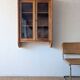 Solid cherry wood wall display case from the 50s
