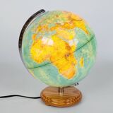 Columbus Duplex illuminated globe on a wooden base, 1980s