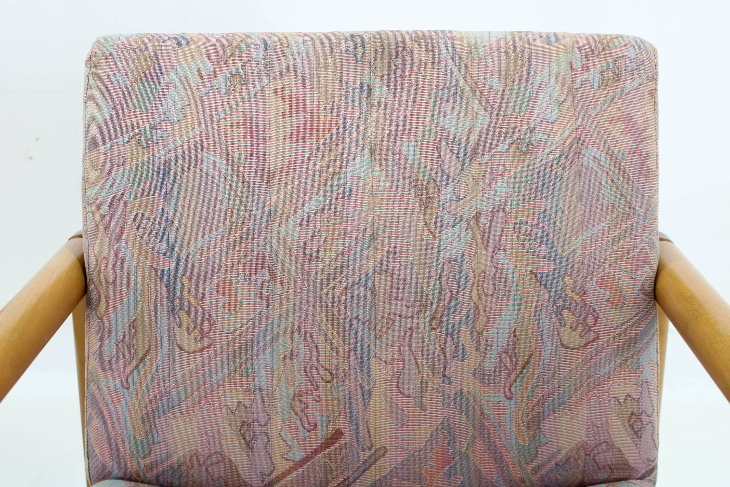 1970s Pair of Beech Armchairs and Coffee Table  by TON, Czechoslovakia