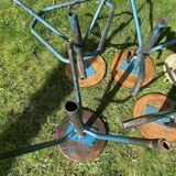 6 adjustable industrial workshop stools, 50s/60s