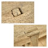 Antique wooden workshop workbench (74 x 210 x 47cm)