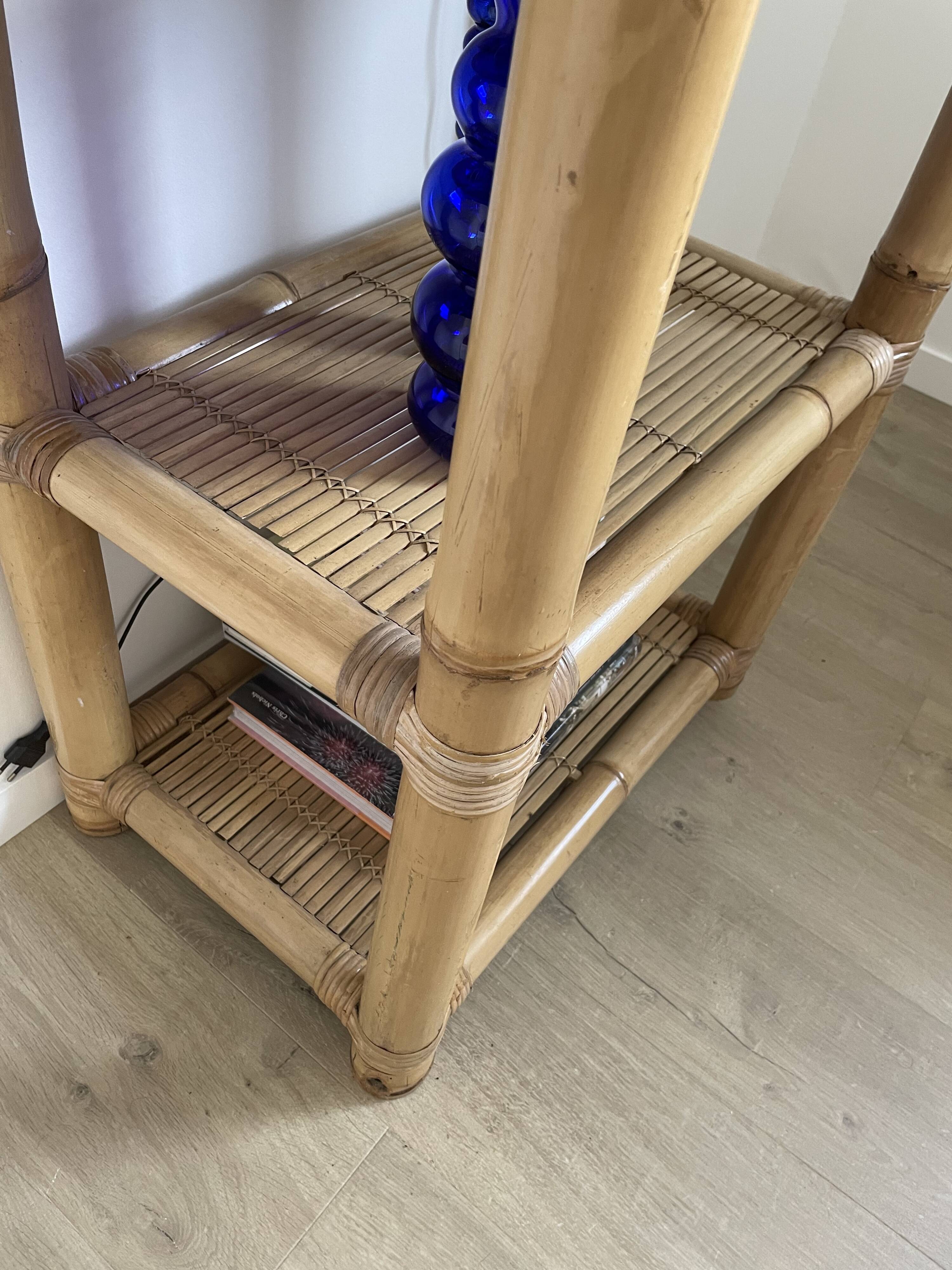 Vintage light bamboo shelf