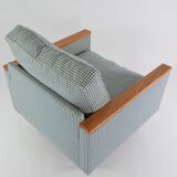 Blue houndstooth square armchairs