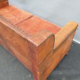 Vintage studded leather club sofa 50/60