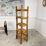 Brutalist shelf from the 1950s in beech wood.