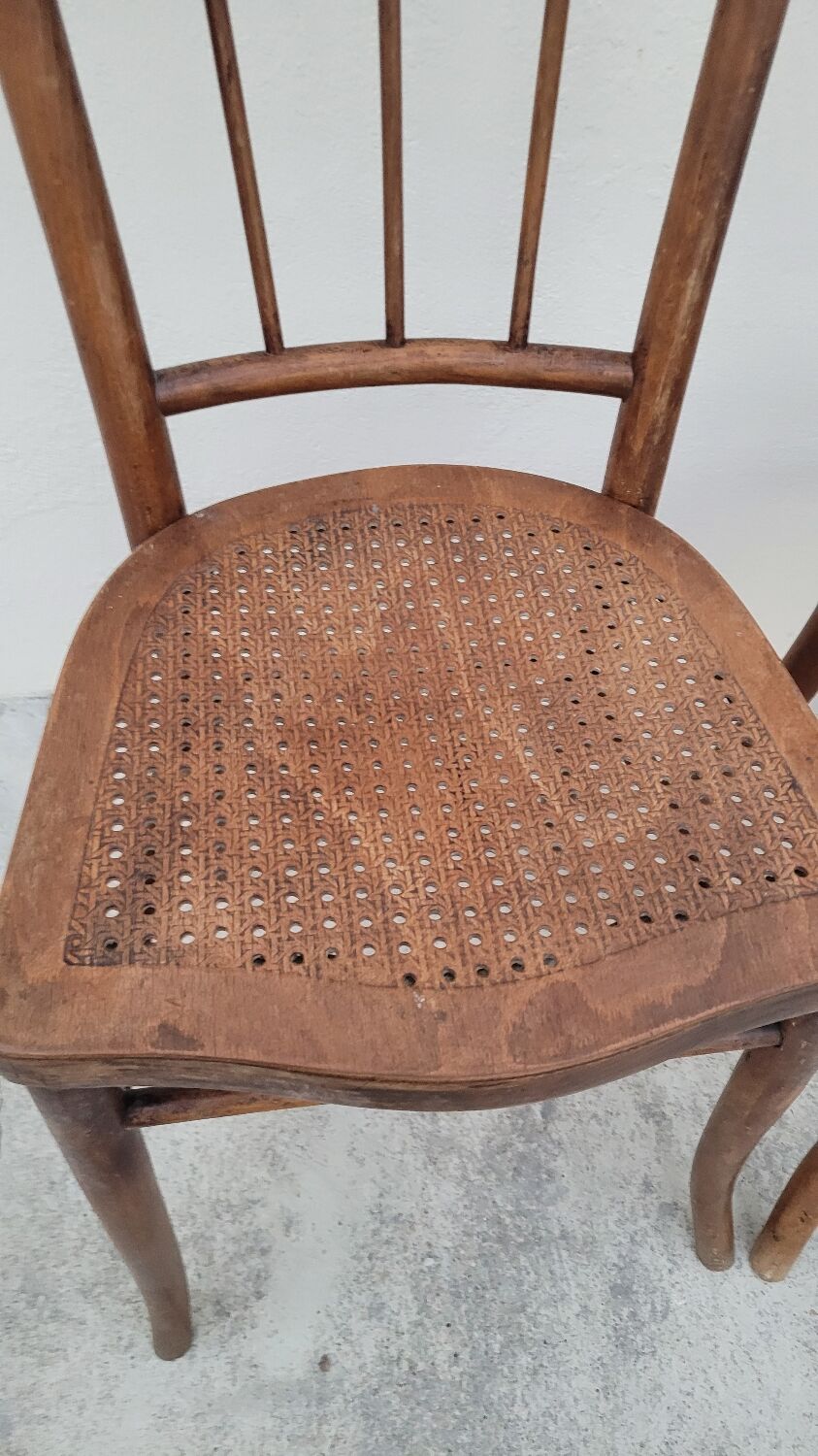 Set of 3 old Thonet bistro chairs