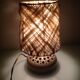 Lampe vintage pied céramique et abat jour en laine tissée