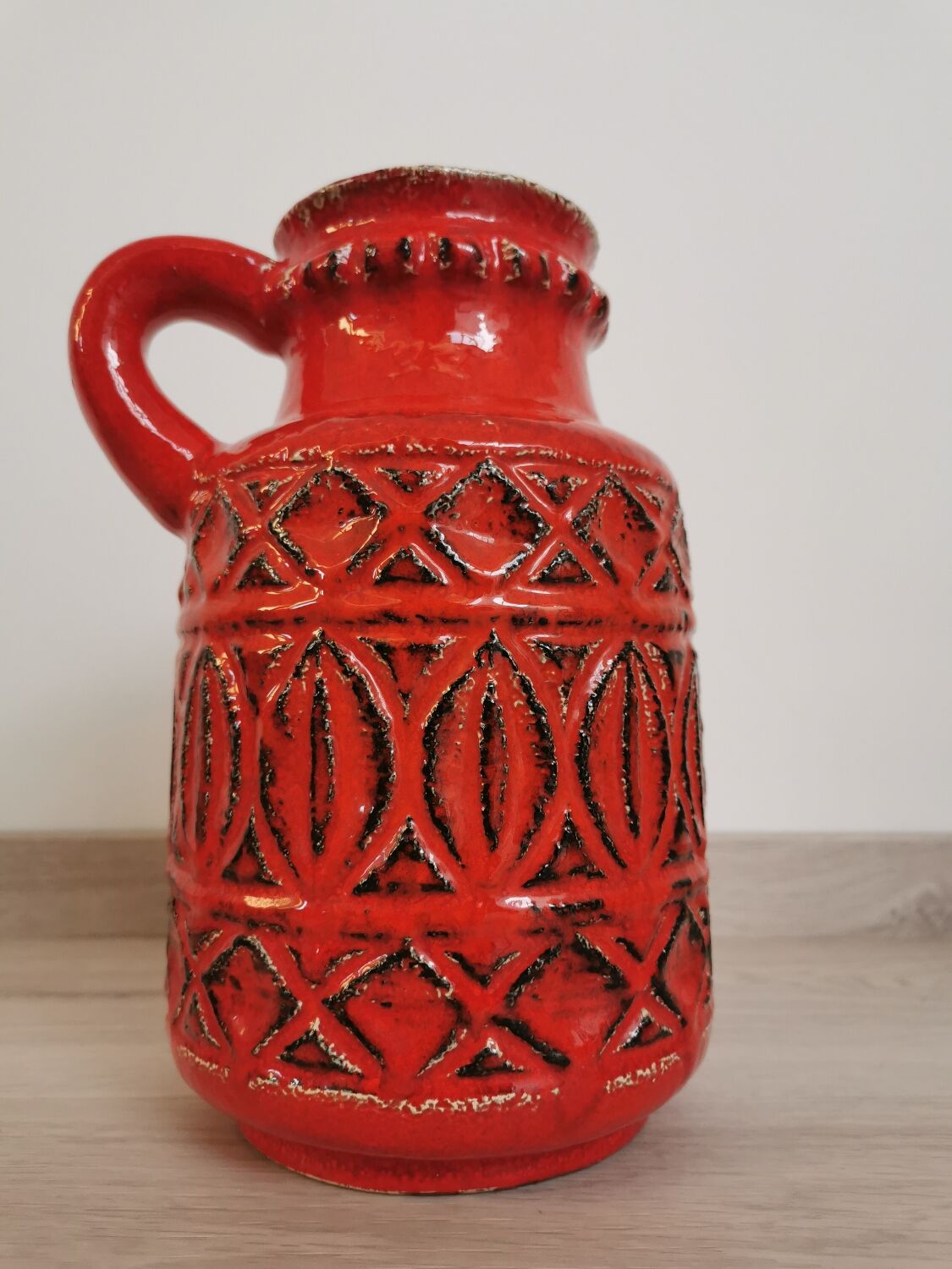 Red Vase Scheurich Vintage