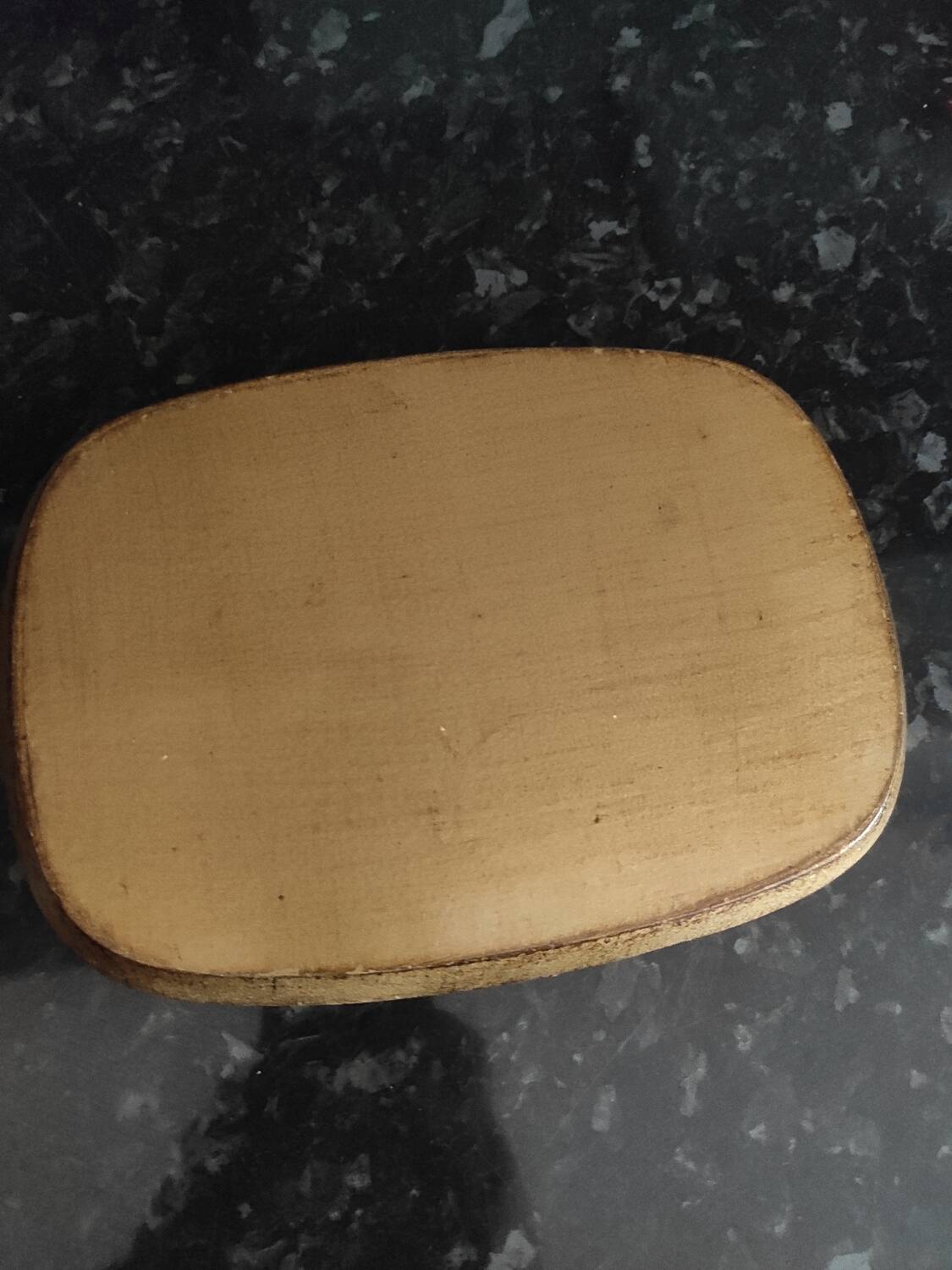 Golden wood tray with mosaic painting