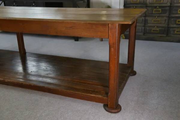 Large solid oak draper's table, 1950s