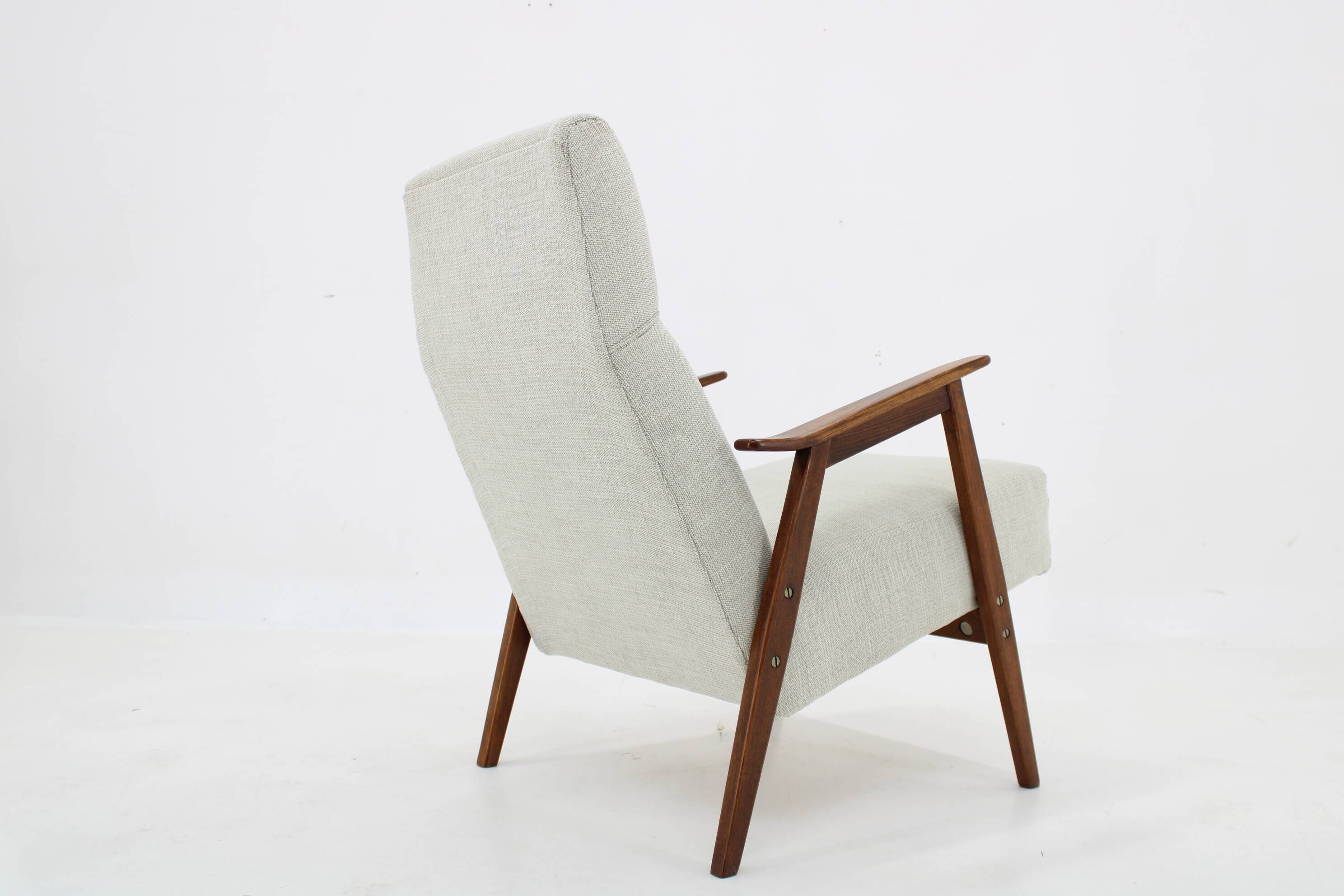 Restored beech armchair from the 1960s, Czechoslovakia