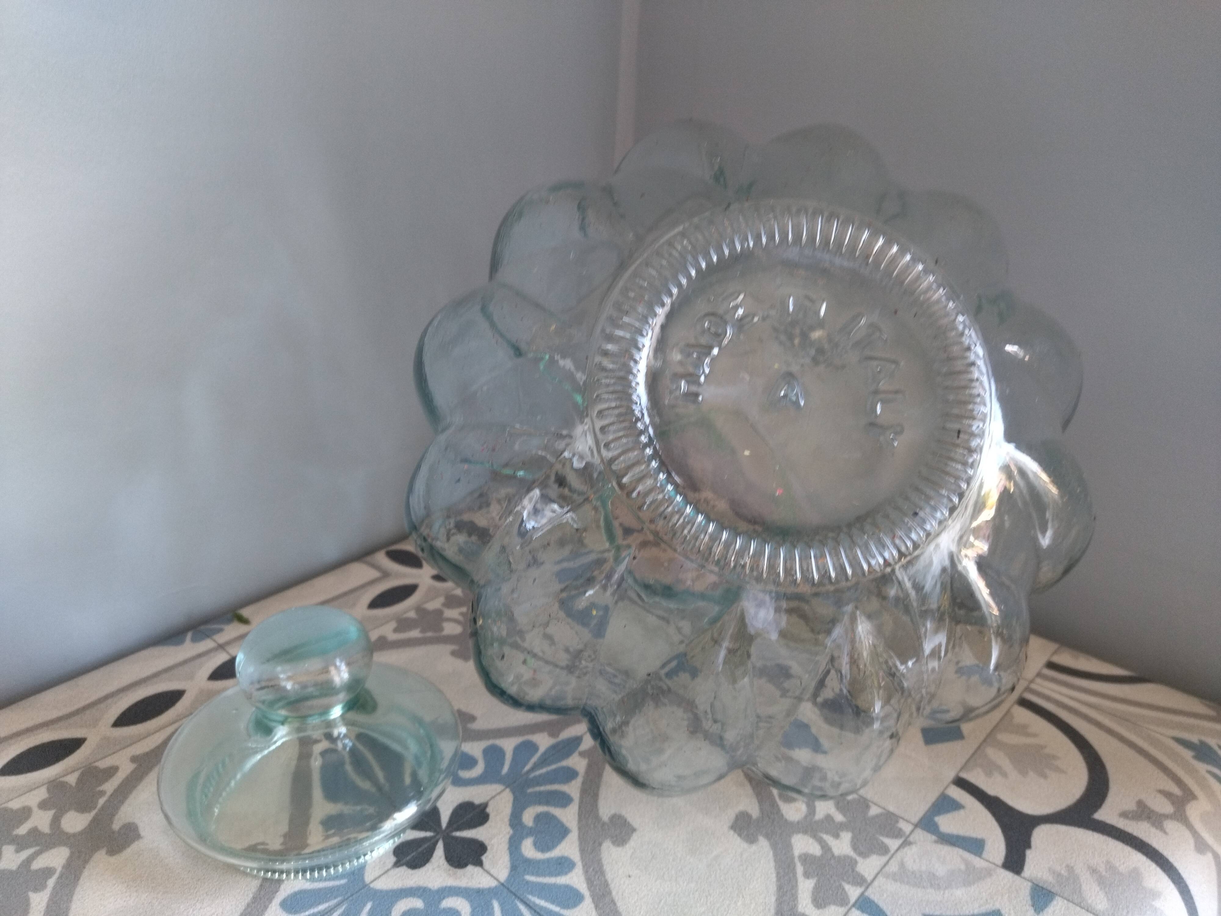 Canister glass geneviève lethu vintage