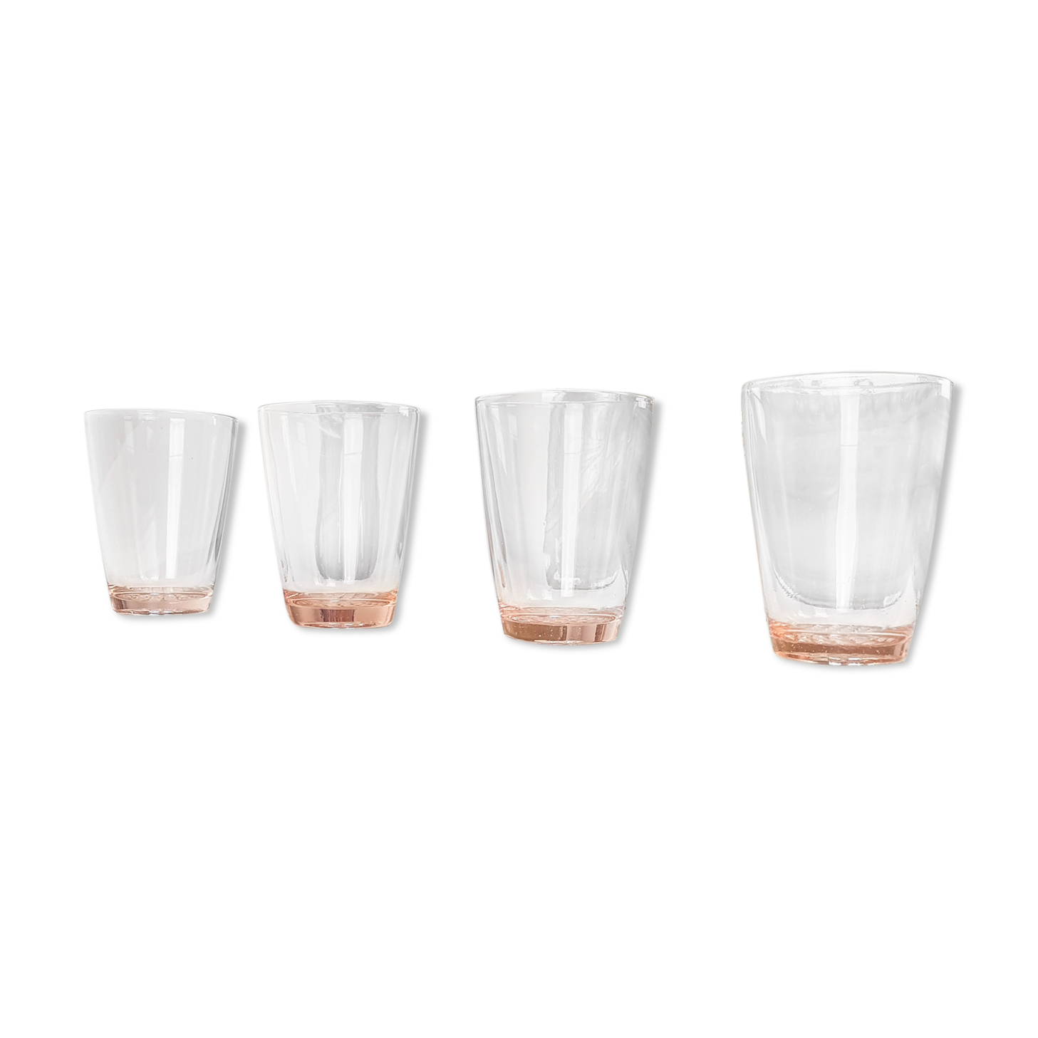 Lot of 4 vintage pink glasses vintage pink glass