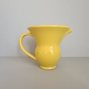 Modernist yellow ceramic pitcher / handmade / vintage / France / 1960s / mid-century / 20th century