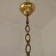 French gilt bronze three-light cage chandelier with pink and clear beaded swags.