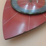 Triangular clock in red formica