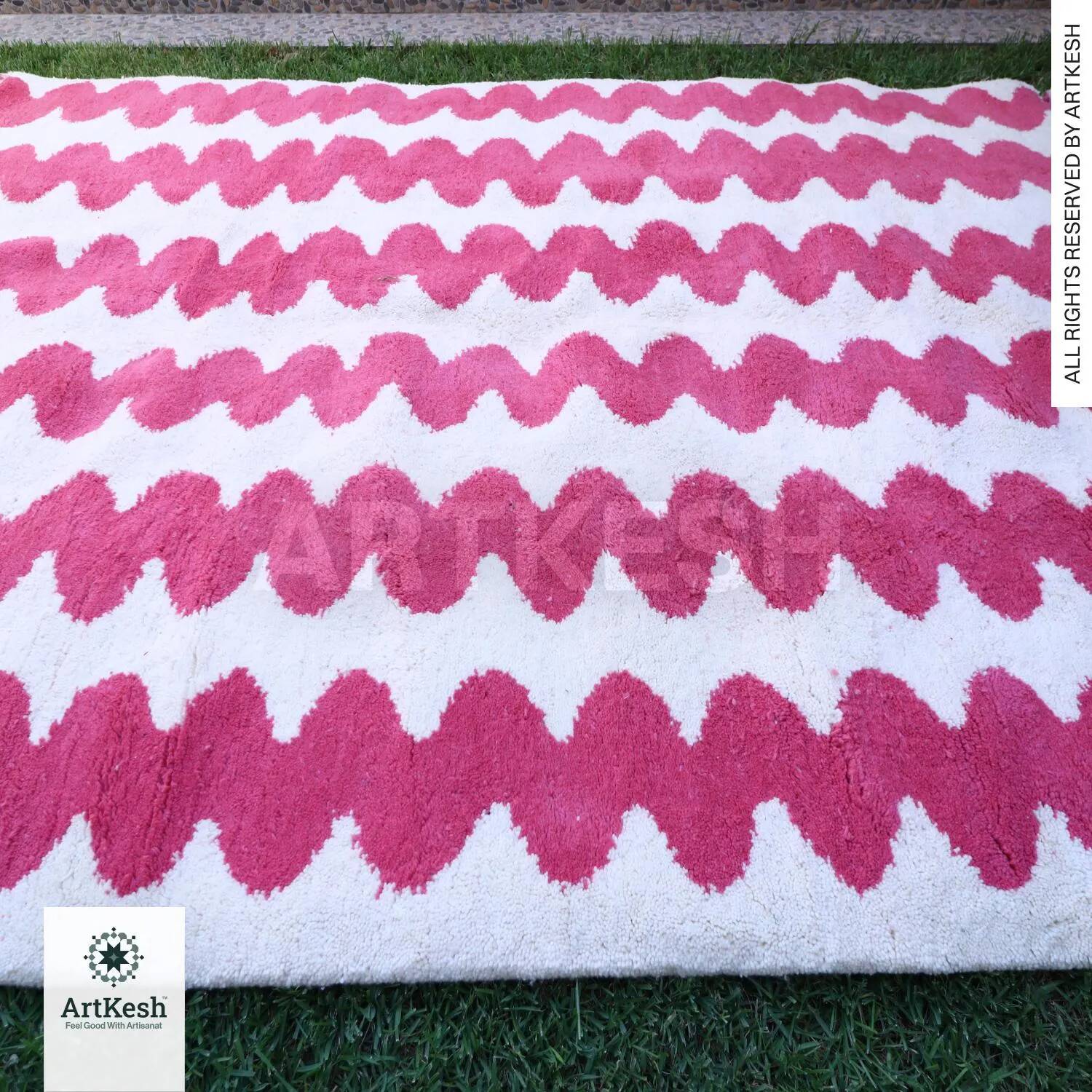 Handmade natural Berber rug 3x2 m