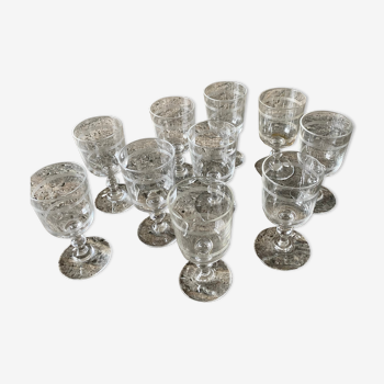 Baccarat engraved crystal glasses